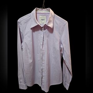 Izod Womens Light Lavender Button-Down Dress Shirt Size Medium